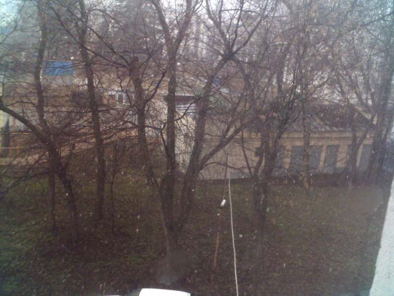 ВДНХ. Падал прошлогодний снег.