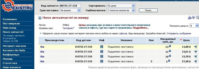 Подшипник хвостовика